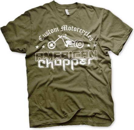 American Chopper Heren Tshirt -L- Washed Logo Groen