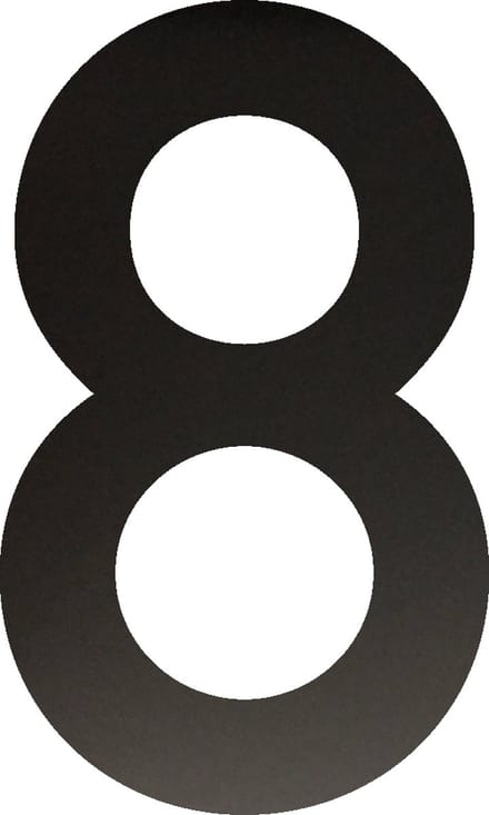 Huisnummer 20 cm - Nummer 8 - Mat Zwart RVS
