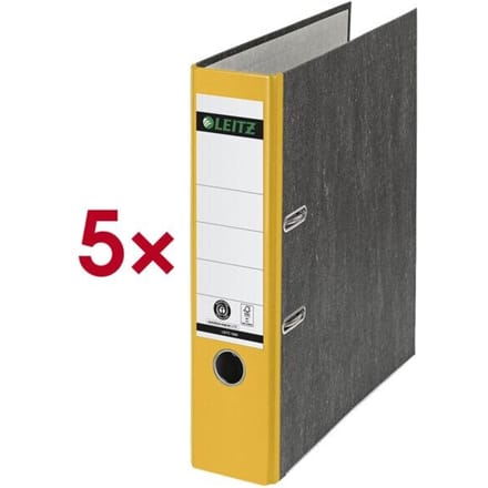 Leitz 180° Ordner Klassiek Gewolkt A4 - Rugbreedte van 80mm - 100% Gerecycled Karton - Geel