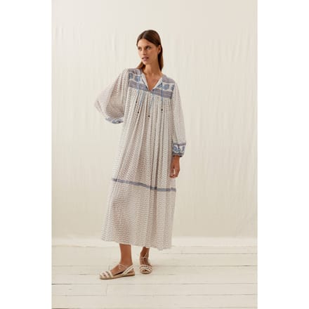 Louise Misha Dress Gypse White Cornflower Größe: 36 | Midikleider Outlet | Damen | Weiß