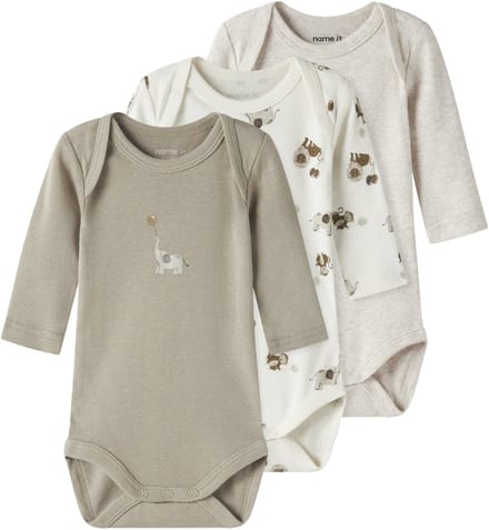 NAME IT - NBNBODY 3P LS ANIMAL NOOS - Baby - Bodies