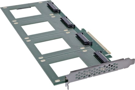 InLine® PCIe kaart naar 4x interne U.2 NVMe SFF-8639 - Bifurcatie, PCIe x16