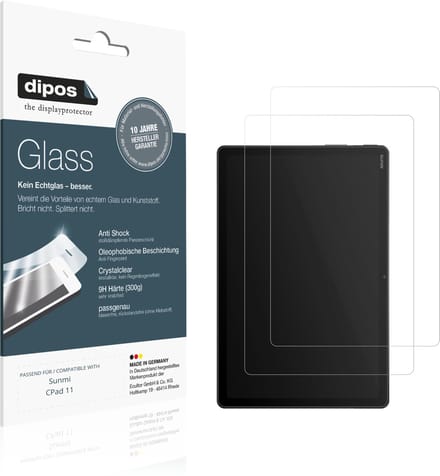 dipos – 2x Pantserfolie geschikt voor Sunmi CPad 11 | 9H Screenprotector
