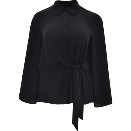 Satin Lange Mouwen Ceintuur Blouse Dames Mat Fashion