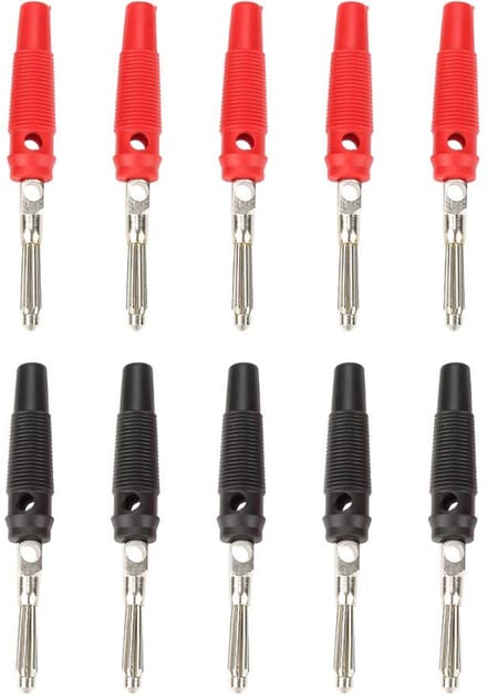 10 Stuks 4mm Banaanstekkers Set - Audio Luidsprekerkabel Connectoren Schroefverbinding Rood/Zwart