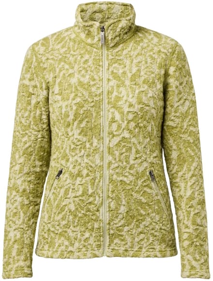 Ivanhoe dames wollen full-zip vest Tuva Jaquard Golden Lime - Groen
