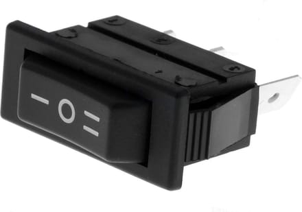 Schakelaar - ON / OFF / ON - 250V - 16A - Zwart