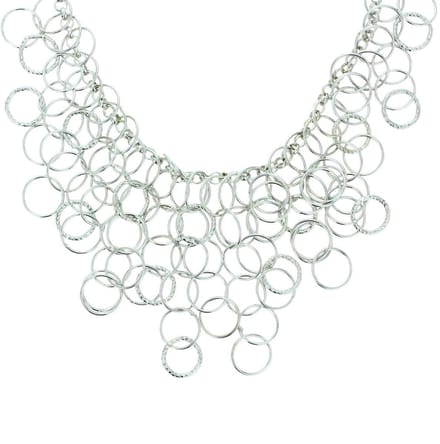 Behave - Zilverkleurige ketting met ringen - 43,5 cm