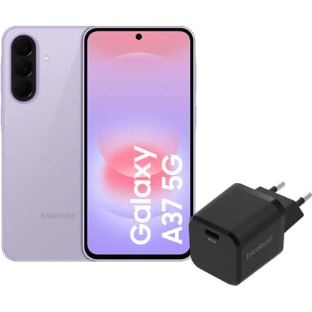 Samsung Galaxy A37 128GB Roze 5G + BlueBuilt Oplader met Usb C Poort 45W Zwart