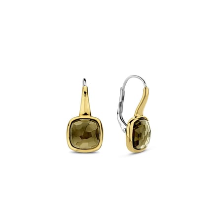 TI SENTO Dames Oorbellen - 925 zilver - Transparant kaki - 7989KA