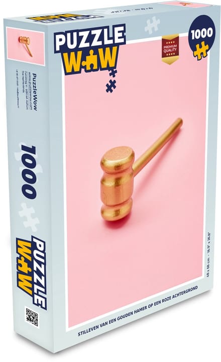 Puzzel Hamer - Goud - Roze - Legpuzzel - Puzzel 1000 stukjes volwassenen