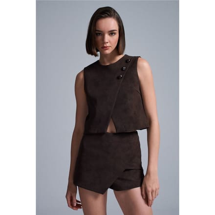 Korte Nepleer Knopen Gilet
