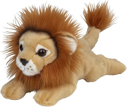 Nature Planet Leeuw knuffel - dierenknuffel - 33 cm - pluche wilde dieren