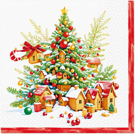 Lunch servetten Festive Joy Tree - PAW Decor - 33x33 cm
