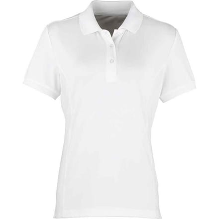 Premier Dames/Dames Coolchecker Poloshirt (Wit)