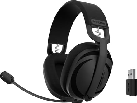 PREYON Tornado Fly PTF40B - Draadloze Gaming Headset - Bluetooth 5.2/2.4 Ghz - Zwart