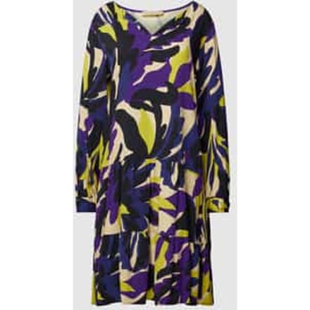 Knielange jurk van viscose met all-over motief