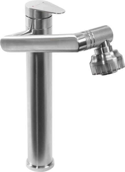 Rea Paco Brush Steel High - Wastafelkraan - Chroom