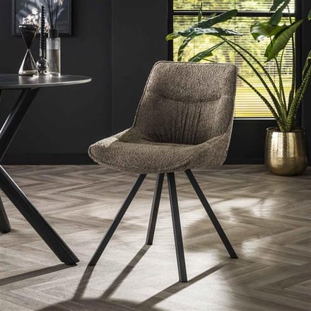 Eetkamerstoel Marina bouclé set van 2 Taupe