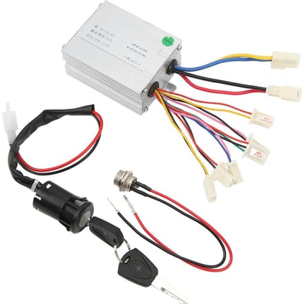 12V 500W Borstelmotor Controller Elektrische Fiets Motorfiets Controller Slot en Laadpoort Set white