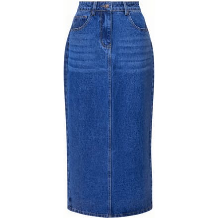 French Connection Denim Midi Back Split Skirt Vintage Taglia: 10 | Minigonne Outlet | Donna
