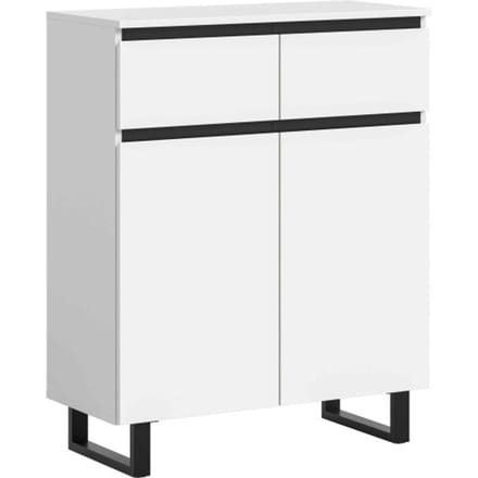 Tomasa ladekast wit melamine zwart - 36x80x99cm