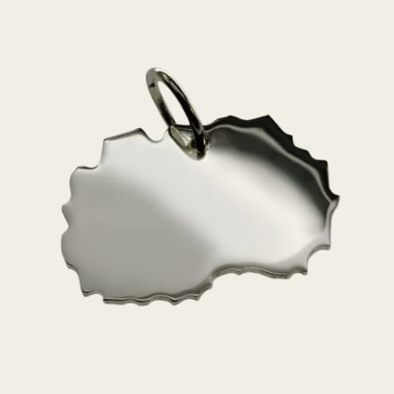 Zilveren Landkaart Macedonië ketting hanger