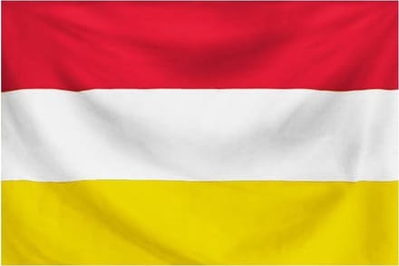Partychimp Vlag Oeteldonk Carnaval 's Hertogenbosch Vlag- Rood/Wit/Geel - 90 x 150 cm - 100% polyester