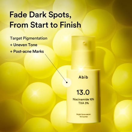 Abib - Bright Force Serum 13.0 Pump 5% Glutathione, 10% Niacinamide, 3% TXA en Vitamin B5 - 30ml