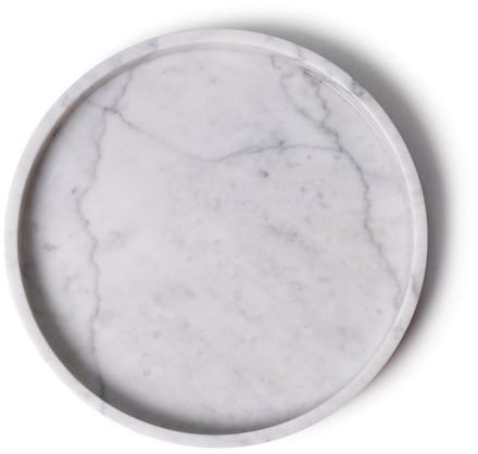 Marmer dienblad rond met rand tray Ø30cm wit