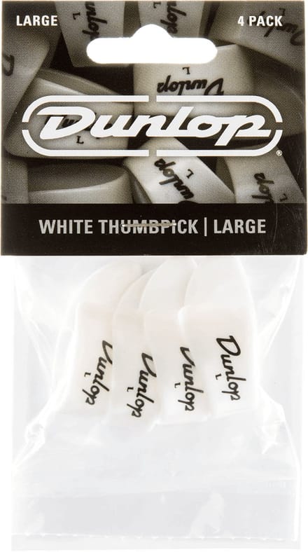 Jim Dunlop 9003P - Vingerpicks - Duim Large - Wit - Player's Pack 4 Stuks