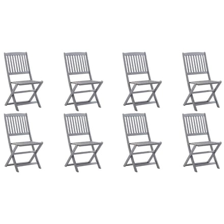 vidaXL - Opklapbare - stoelen, - 8 - stuks, - van - massief - acaciahout