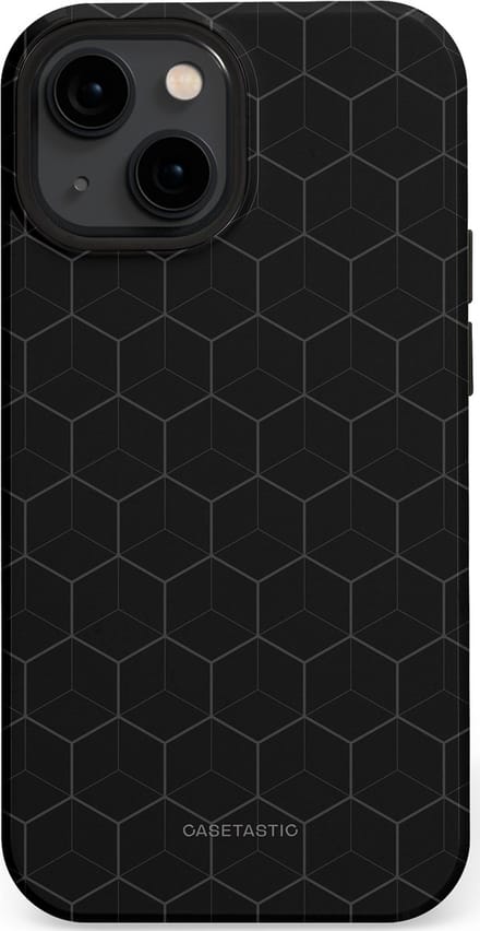 Casetastic hoesje geschikt voor Apple iPhone 13 mini - MagSafe - Dubbellaagse bescherming - Hexago - Fashion Case - Zwart