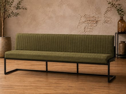 Eetkamerbank Belgie 215 cm Micro Leder Groen