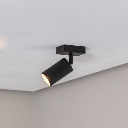 Argon Plafondspot Sado zwart staal verstelbaar 1-lamp hoekig