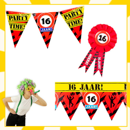 Feestpakket | Verjaardag | 16 jaar | Verkeersbord