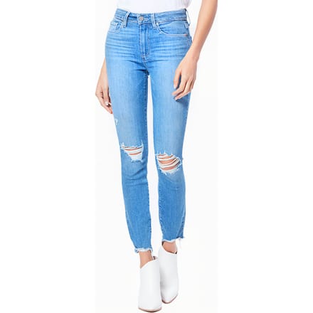 PAIGE Hoxton Ankle Glacial Destructed Eroded Hem Maat: W23 | Slim Jeans Outlet | Dames | Blauw