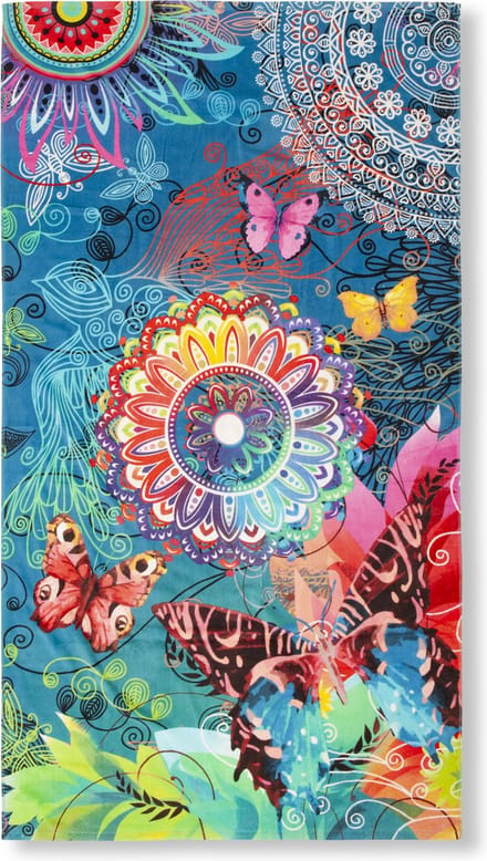 HIP Strandlaken "mandala's en vlinders" - Multi - (100x180 cm) - Katoen velour