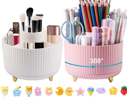 Dailygoods- Pennenhouder 360° Rotatie - Bureau Organizer - Makeup Borstel Houder - Multifunctioneel - Compact - Ruimtebesparend - Desk Organizer