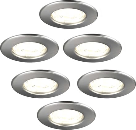 Ledvion - 6X LED Inbouwspot - Dimbaar - 5W - 2700K - Ø84mm - IP65 - RVS
