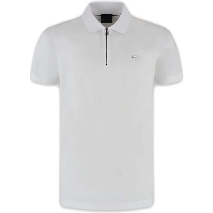 polo met rits man wit