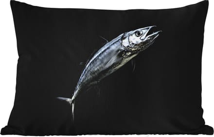 Buitenkussens - Makreel - Vis - Zwart - 60x40 cm - Weerbestendig