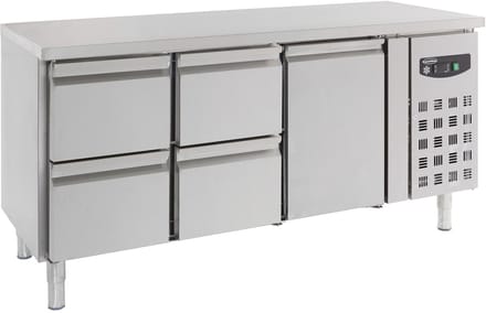 Combisteel Koelwerkbank - 417L - 1 Deur + 4 Laden - +2°C/+8°C - Geforceerd - 1795x700x850mm