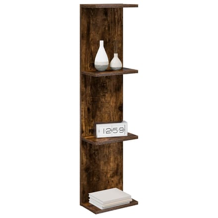 vidaXL - Wandplank - Gerookt - eiken - 22 - x - 15 - x - 100 - cm - Bewerkt - hout