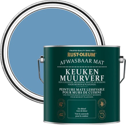 Rust-Oleum Blauw Keuken muurverf - Korenbloemblauw 2,5L