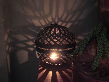 Ijzeren windlicht rond doorsnede 25 cm