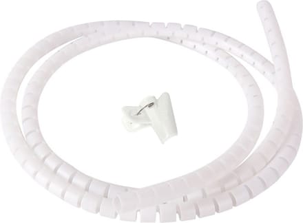 Spiraalslang - Kabelslang - Kabels opbergen - Wit - 2M - 10MM - Kabelgeleider - Met rijgtool