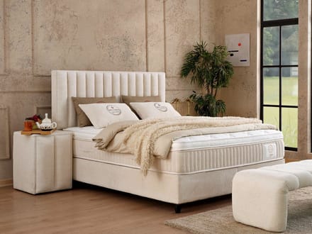 BSS Bedding Bellezza - Complete Boxspring - Boxspring 140x200 - Boxspring met Opbergruimte - Inclusief Dekbed - Bedden - 1 x Matras met Topper - 2 x Bedbox - 1 x Hoofdbord