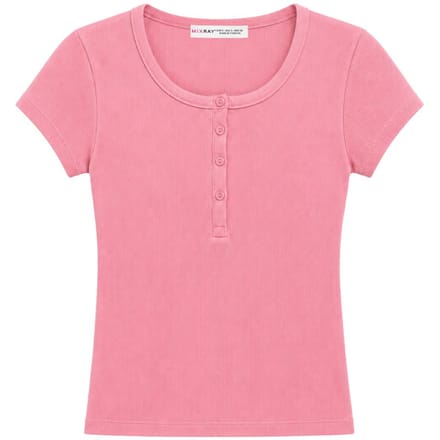 Katoenen Strak Fitted Knop Tanktop