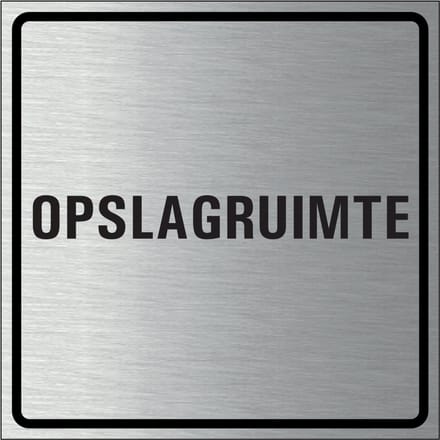 Opslagruimte bordje, geborsteld aluminium 150 x 150 mm